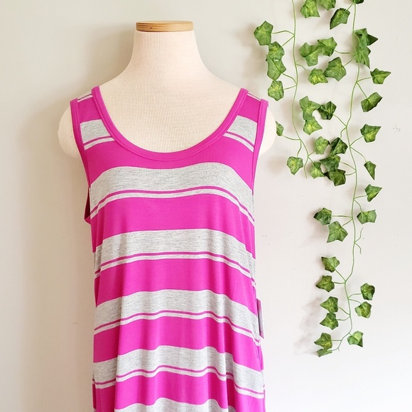 Calvin Klein Dresses & Skirts - NWT Calvin Klein Pink Stripe Maxi Dress  12